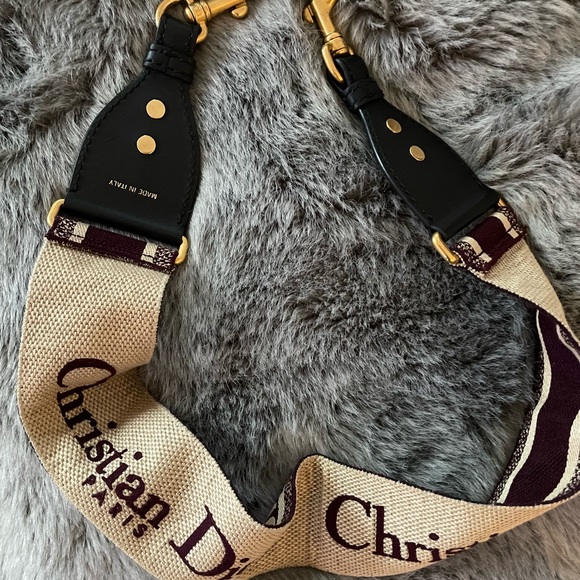 DIOR BAG LOGO STRAP BURGUNDY 100% AUTHENTIC - Picture 11 of 11